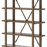 Ashley Furniture - ROANHOWE HOME OFFICE BOOKCASE - Dark Brown Wood - Bookcases - Additional View 2