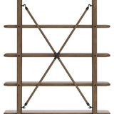 Ashley Furniture - ROANHOWE HOME OFFICE BOOKCASE - Dark Brown Wood - Bookcases - Additional View 4