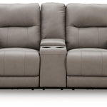 Ashley Furniture - TRENDSETTER PWR RECL LOVESEAT W/AUDIO - Gray Leather Match - Loveseats - Additional View 3