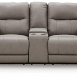 Ashley Furniture - TRENDSETTER PWR RECL LOVESEAT W/AUDIO - Gray Leather Match - Loveseats - Additional View 3
