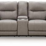 Ashley Furniture - TRENDSETTER PWR RECL LOVESEAT W/AUDIO - Gray Leather Match - Loveseats - Additional View 4
