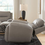 Ashley Furniture - TRENDSETTER PWR RECL LOVESEAT W/AUDIO - Gray Leather Match - Loveseats - Additional View 8