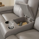 Ashley Furniture - TRENDSETTER PWR RECL LOVESEAT W/AUDIO - Gray Leather Match - Loveseats - Additional View 13