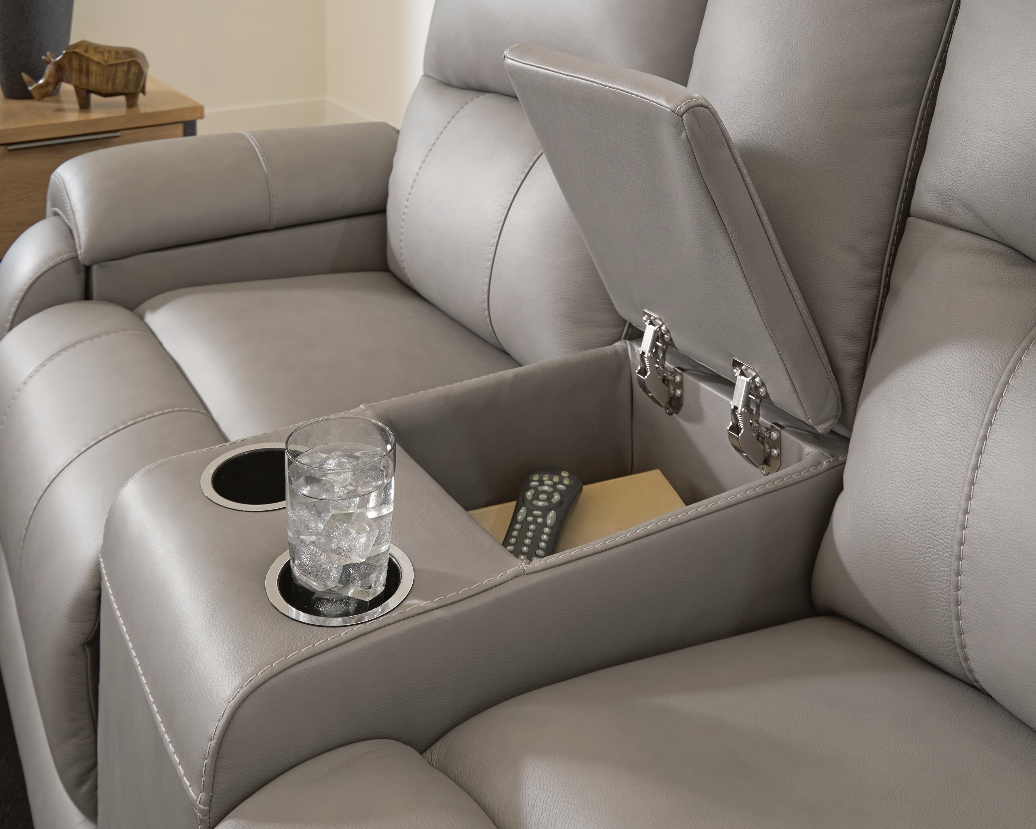 Ashley Furniture - TRENDSETTER PWR RECL LOVESEAT W/AUDIO - Gray Leather Match - Loveseats - Additional View 13