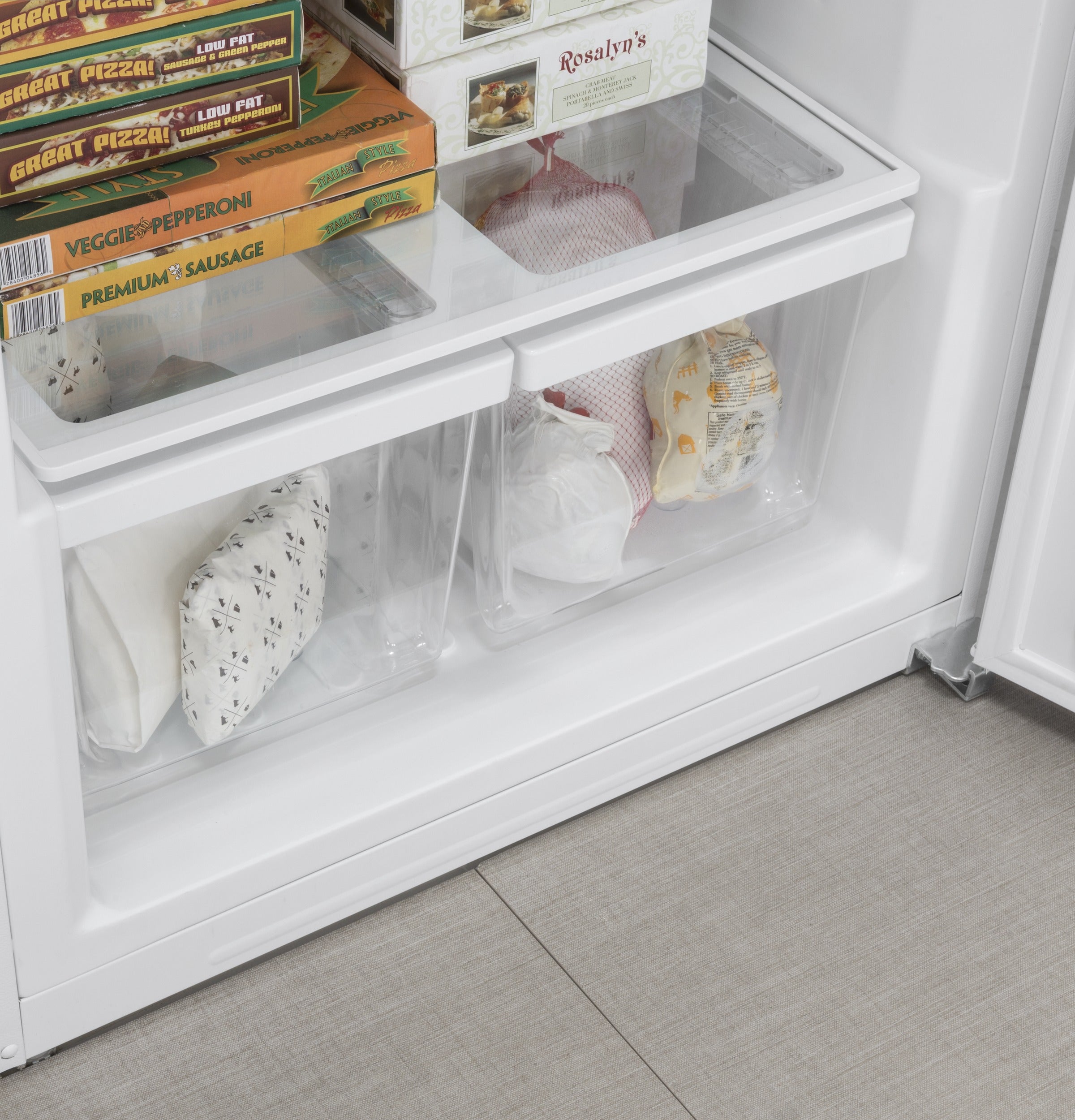 GE WHITE 21.3CU FROST FREE UPRIGHT FREEZER - Freezers - Additional View 2