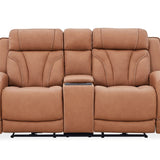 Jacek Leather Power Console Loveseat With Immersive