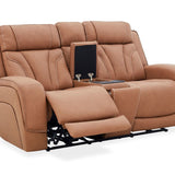 Jacek Leather Power Console Loveseat With Immersive