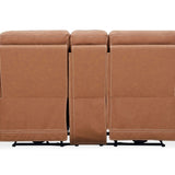Jacek Leather Power Console Loveseat With Immersive