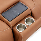 Jacek Leather Power Console Loveseat With Immersive