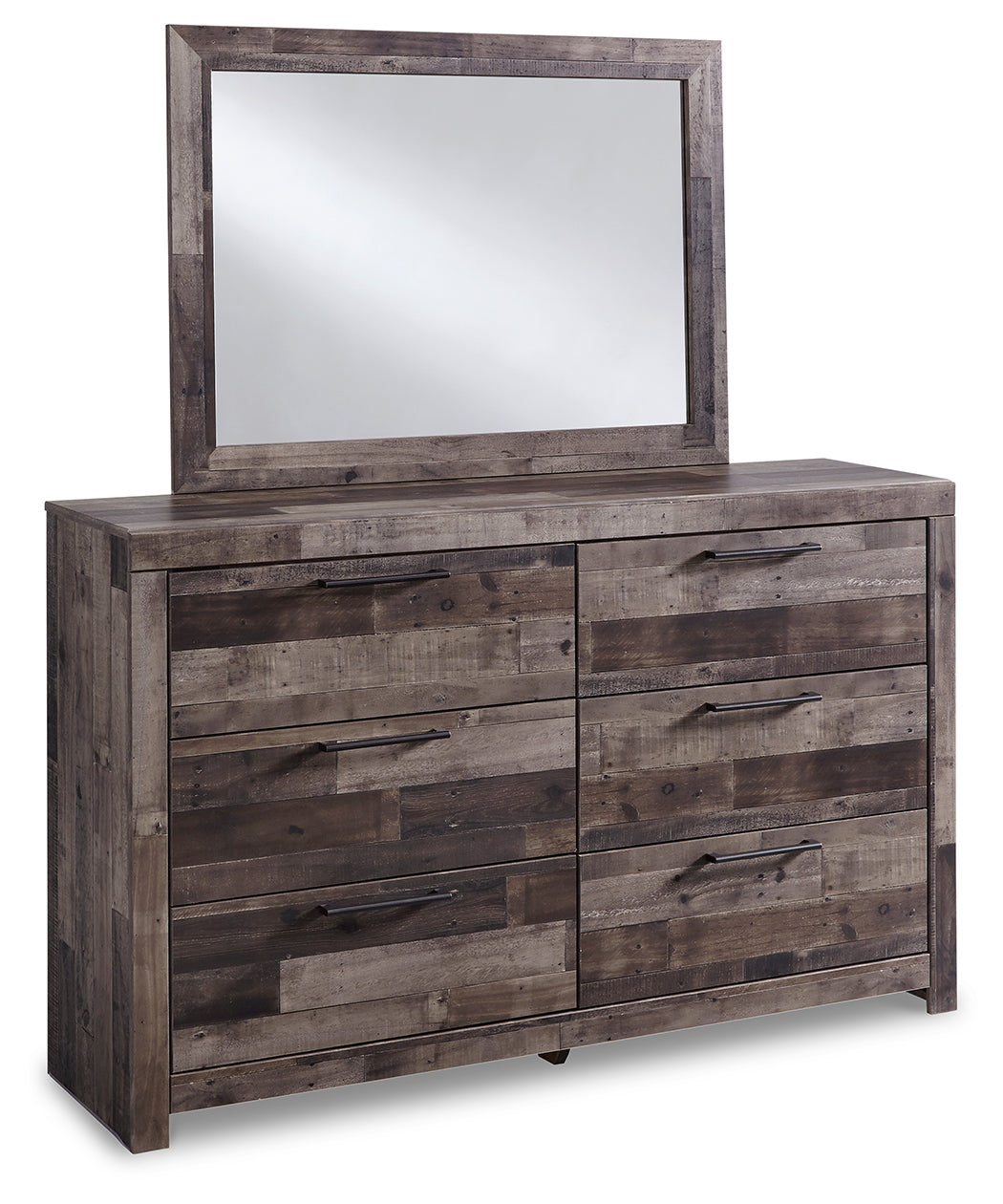 Ashley Furniture - Derekson Dresser And Mirror - Grey - Dark Gray Wood|Glass - Dresser & Mirror