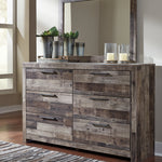 Ashley Furniture - Derekson Dresser And Mirror - Grey - Dark Gray Wood|Glass - Dresser & Mirror - Additional View 2
