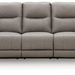 Ashley Furniture - TRENDSETTER PWR RECL SOFA W/ AUDIO - Gray Leather Match - Sofas - Additional View 3