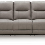 Ashley Furniture - TRENDSETTER PWR RECL SOFA W/ AUDIO - Gray Leather Match - Sofas - Additional View 3