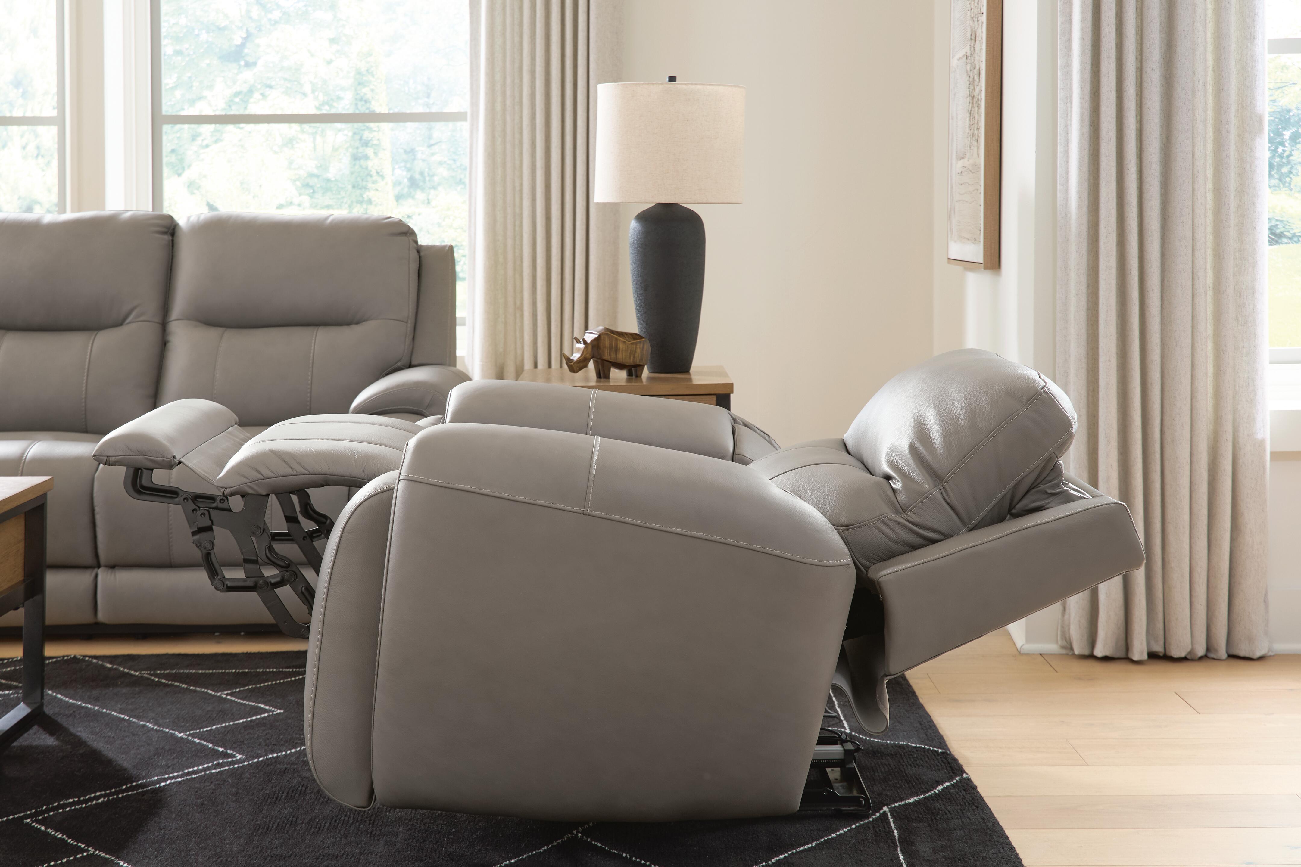Ashley Furniture - TRENDSETTER PWR RECL SOFA W/ AUDIO - Gray Leather Match - Sofas - Additional View 7