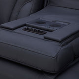 Jacek Leather Power Sofa With Drop Down Table And Immersive
