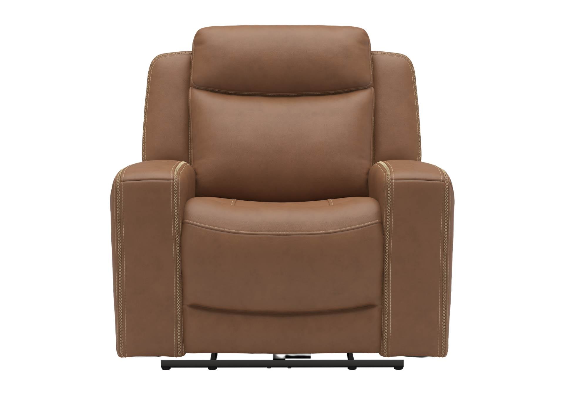 Adeline Leather Power Recliner - Butternut
