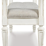 Ashley Furniture - REALYN ACCENT BENCH - White Fabric|Wood - Benches - Additional View 2