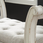 Ashley Furniture - REALYN ACCENT BENCH - White Fabric|Wood - Benches - Additional View 4