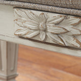 Ashley Furniture - REALYN ACCENT BENCH - White Fabric|Wood - Benches - Additional View 5