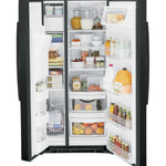 GE BLACK SIDE BY SIDE 23CU REFRIGERATOR - Refrigerators - Additional View 1