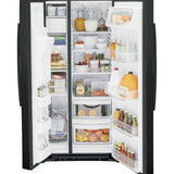 GE BLACK SIDE BY SIDE 23CU REFRIGERATOR - Refrigerators - Additional View 1