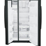 GE BLACK SIDE BY SIDE 23CU REFRIGERATOR - Refrigerators - Additional View 2