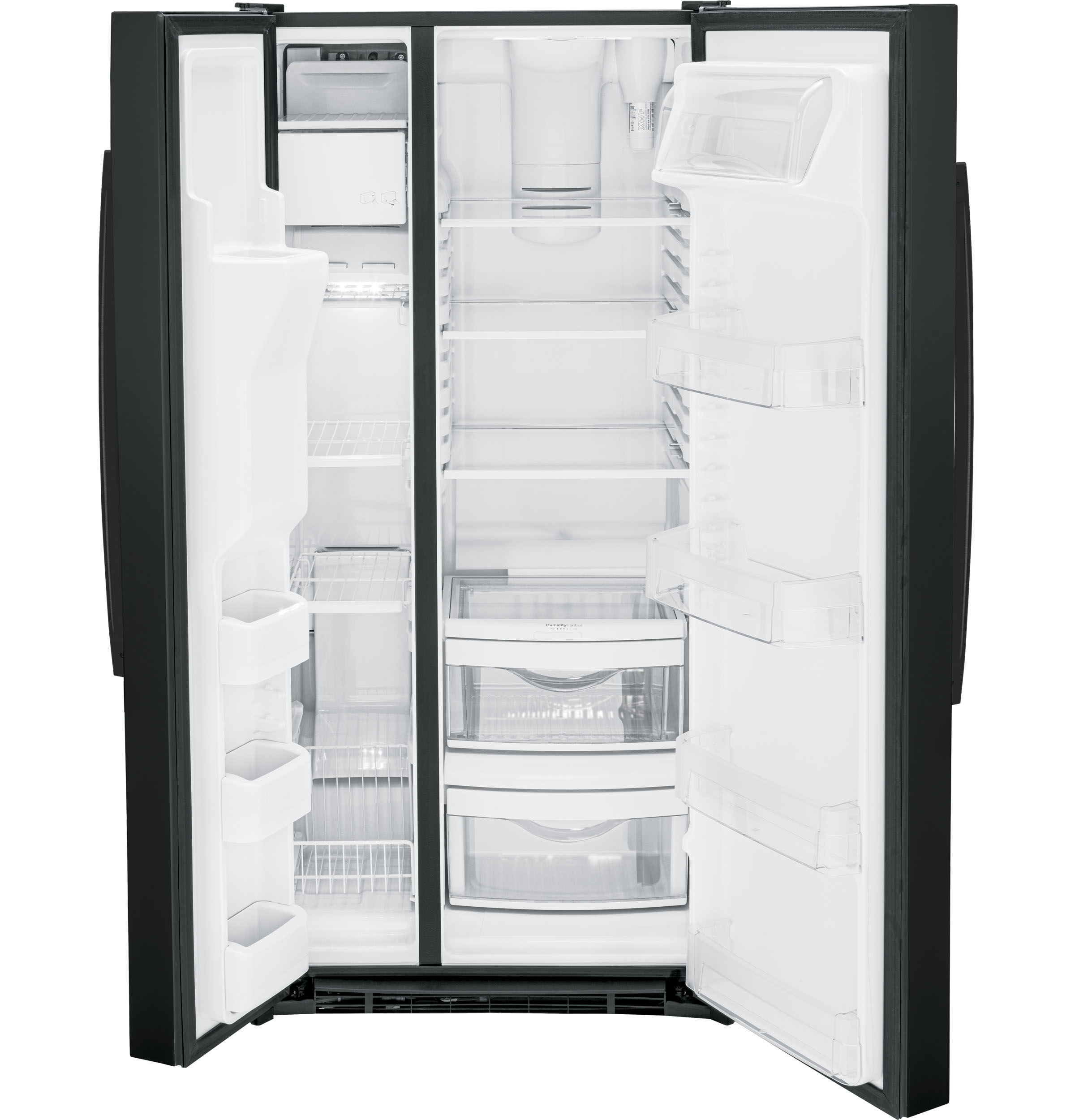 GE BLACK SIDE BY SIDE 23CU REFRIGERATOR - Refrigerators - Additional View 2
