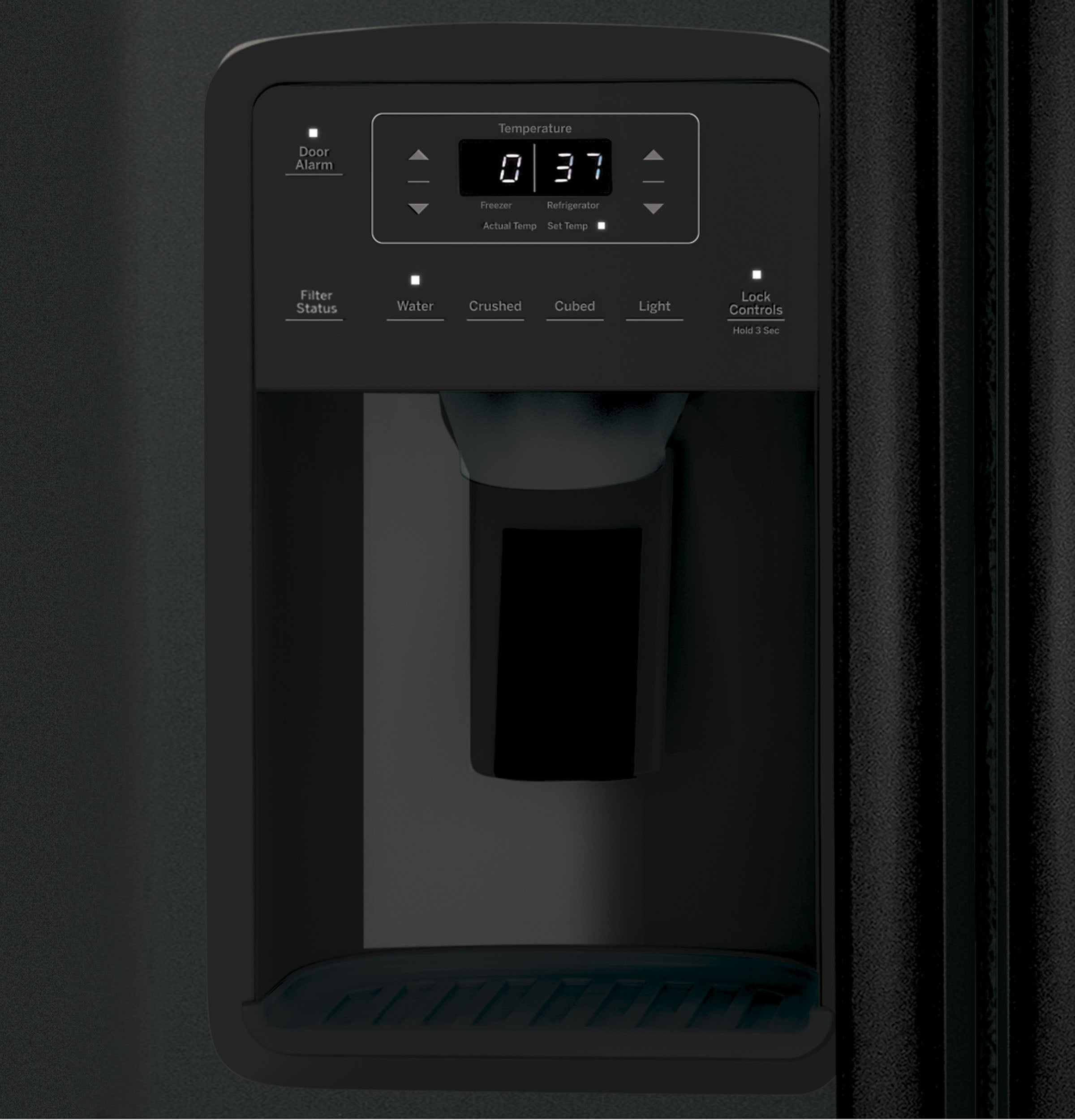 GE BLACK SIDE BY SIDE 23CU REFRIGERATOR - Refrigerators - Additional View 5