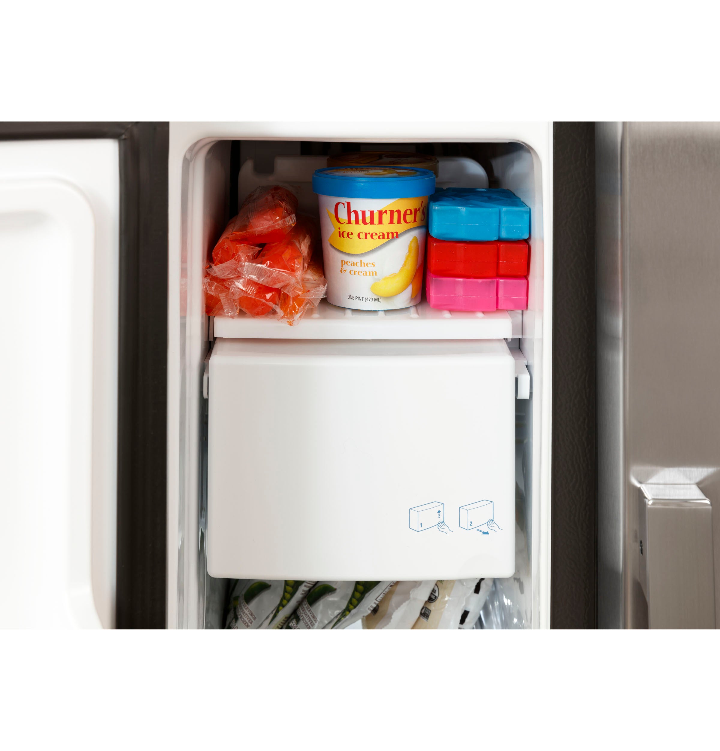 GE BLACK SIDE BY SIDE 23CU REFRIGERATOR - Refrigerators - Additional View 18