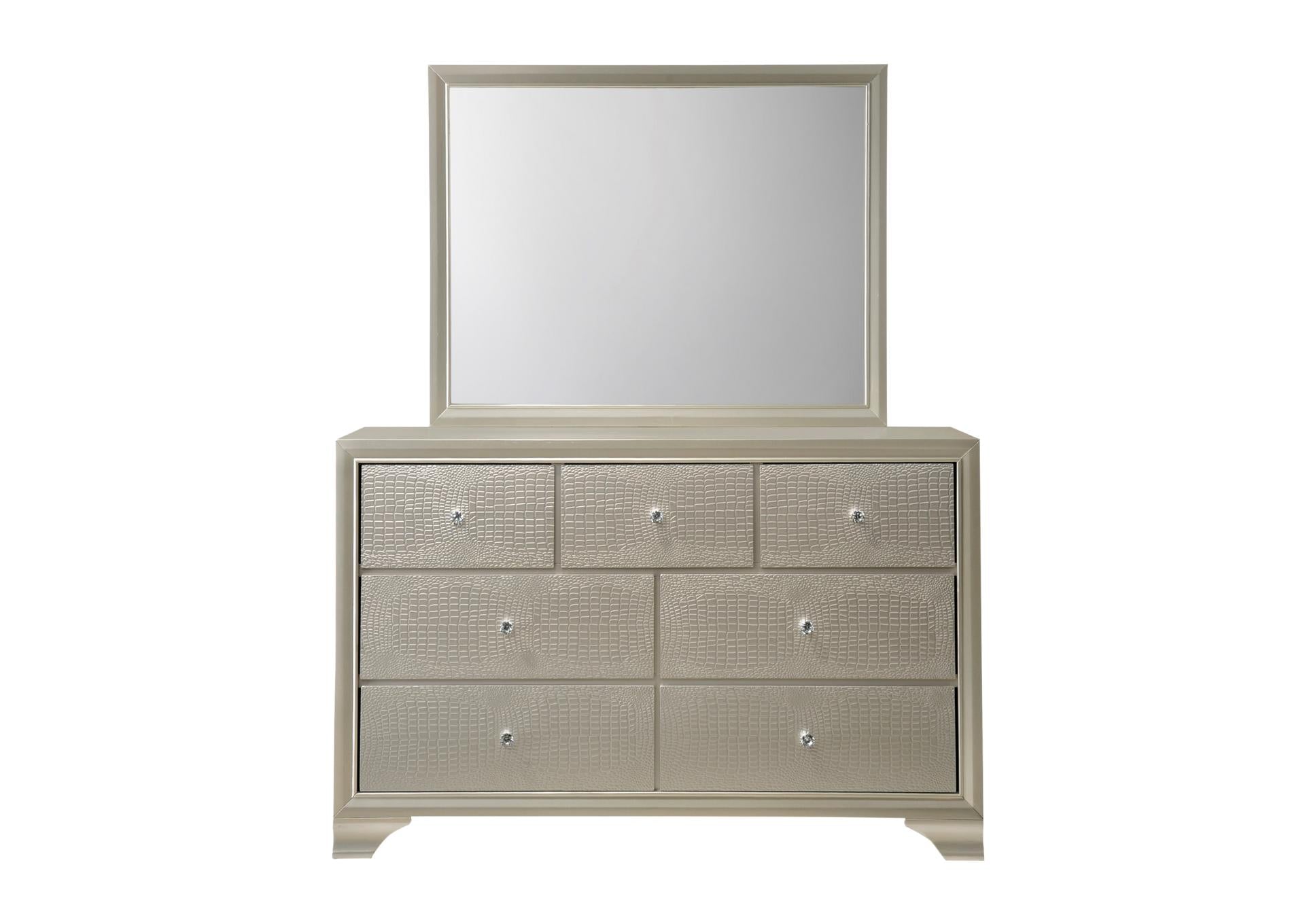 Lyssa Champagne Dresser And Mirror – Ivan Smith Furniture