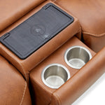 FRIDA TOFFEE LEATHER 6 PIECE POWER SECTIONAL WITH HEAT AND MASSAGE - Additional View 4