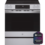 GE PROFILE STAINLESS ELECTRIC SLIDE-IN RANGE WITH INDUCTION, CONVECTION, AND AIR FRY - Pearl Silver|Black - Ranges