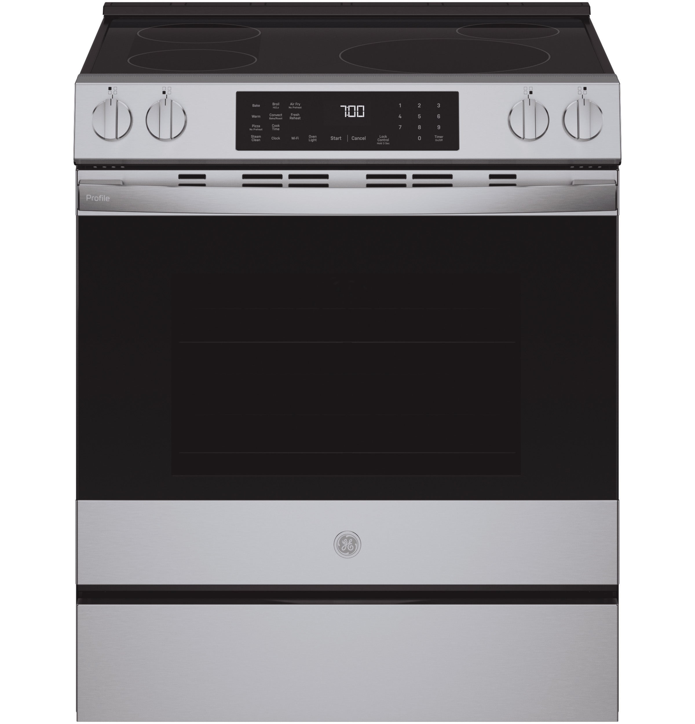 GE PROFILE STAINLESS ELECTRIC SLIDE-IN RANGE WITH INDUCTION, CONVECTION, AND AIR FRY - Pearl Silver|Black - Ranges - Additional View 1