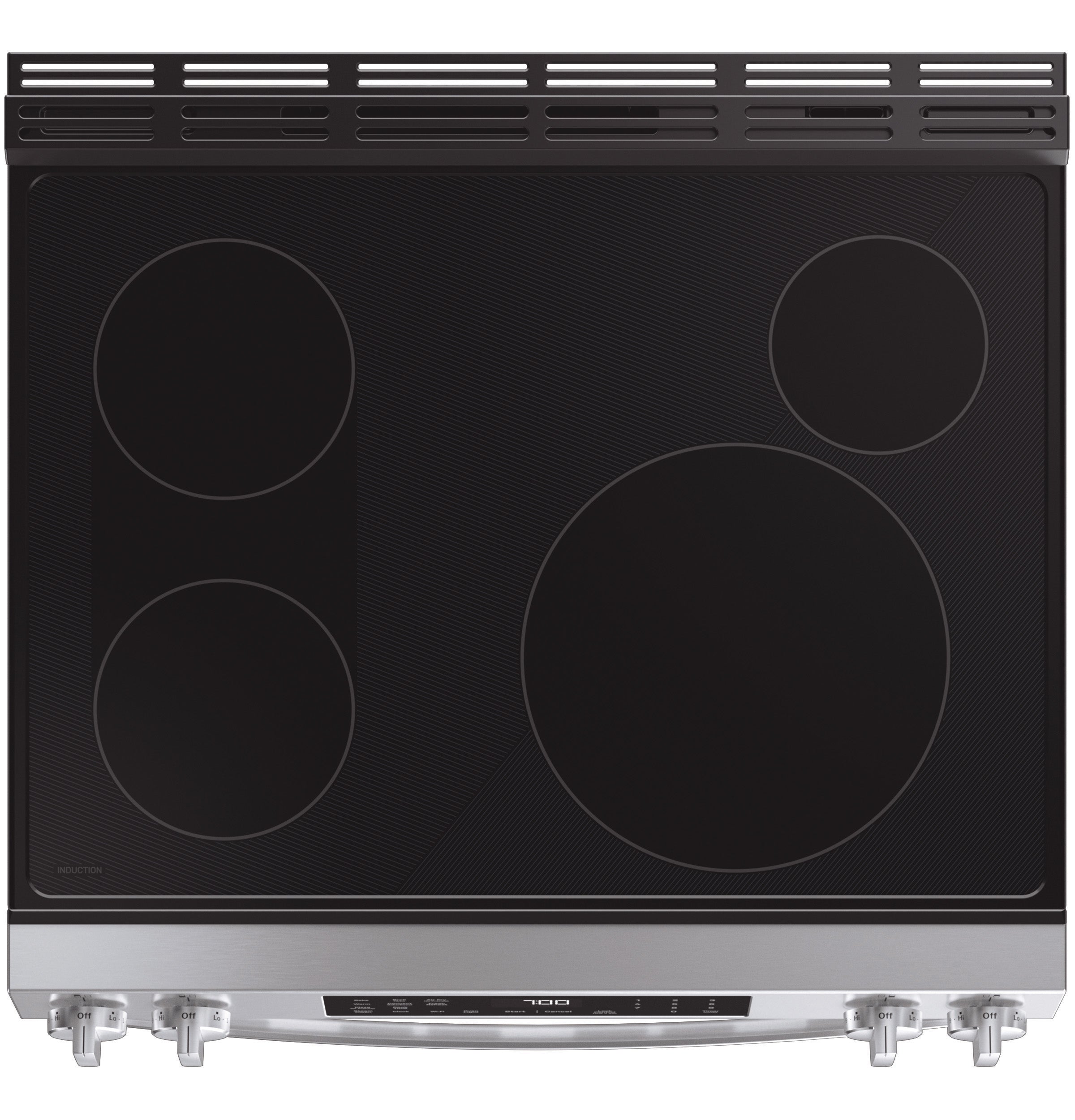 GE PROFILE STAINLESS ELECTRIC SLIDE-IN RANGE WITH INDUCTION, CONVECTION, AND AIR FRY - Pearl Silver|Black - Ranges - Additional View 2