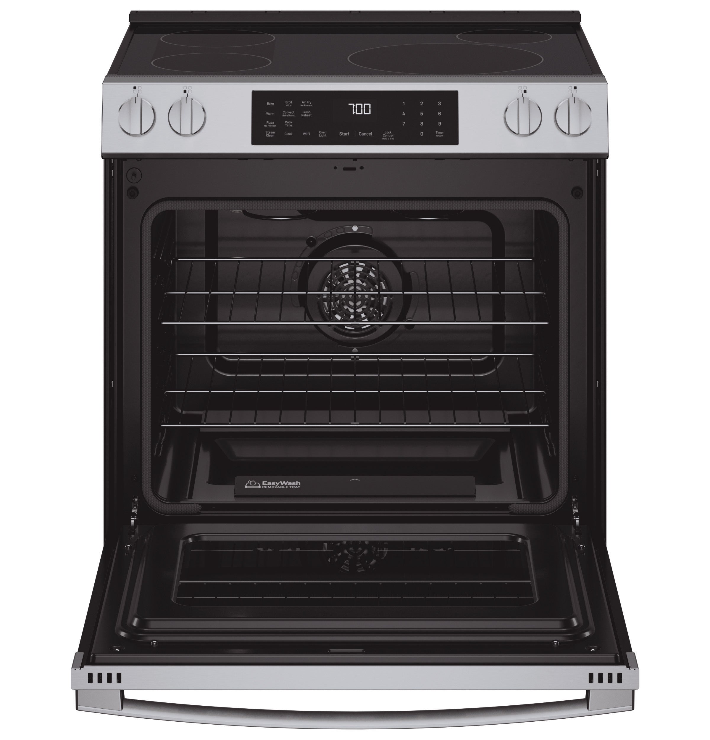 GE PROFILE STAINLESS ELECTRIC SLIDE-IN RANGE WITH INDUCTION, CONVECTION, AND AIR FRY - Pearl Silver|Black - Ranges - Additional View 3