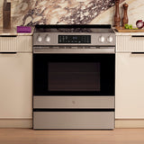 GE PROFILE STAINLESS ELECTRIC SLIDE-IN RANGE WITH INDUCTION, CONVECTION, AND AIR FRY - Pearl Silver|Black - Ranges - Additional View 5