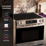 GE PROFILE STAINLESS ELECTRIC SLIDE-IN RANGE WITH INDUCTION, CONVECTION, AND AIR FRY - Pearl Silver|Black - Ranges - Additional View 6