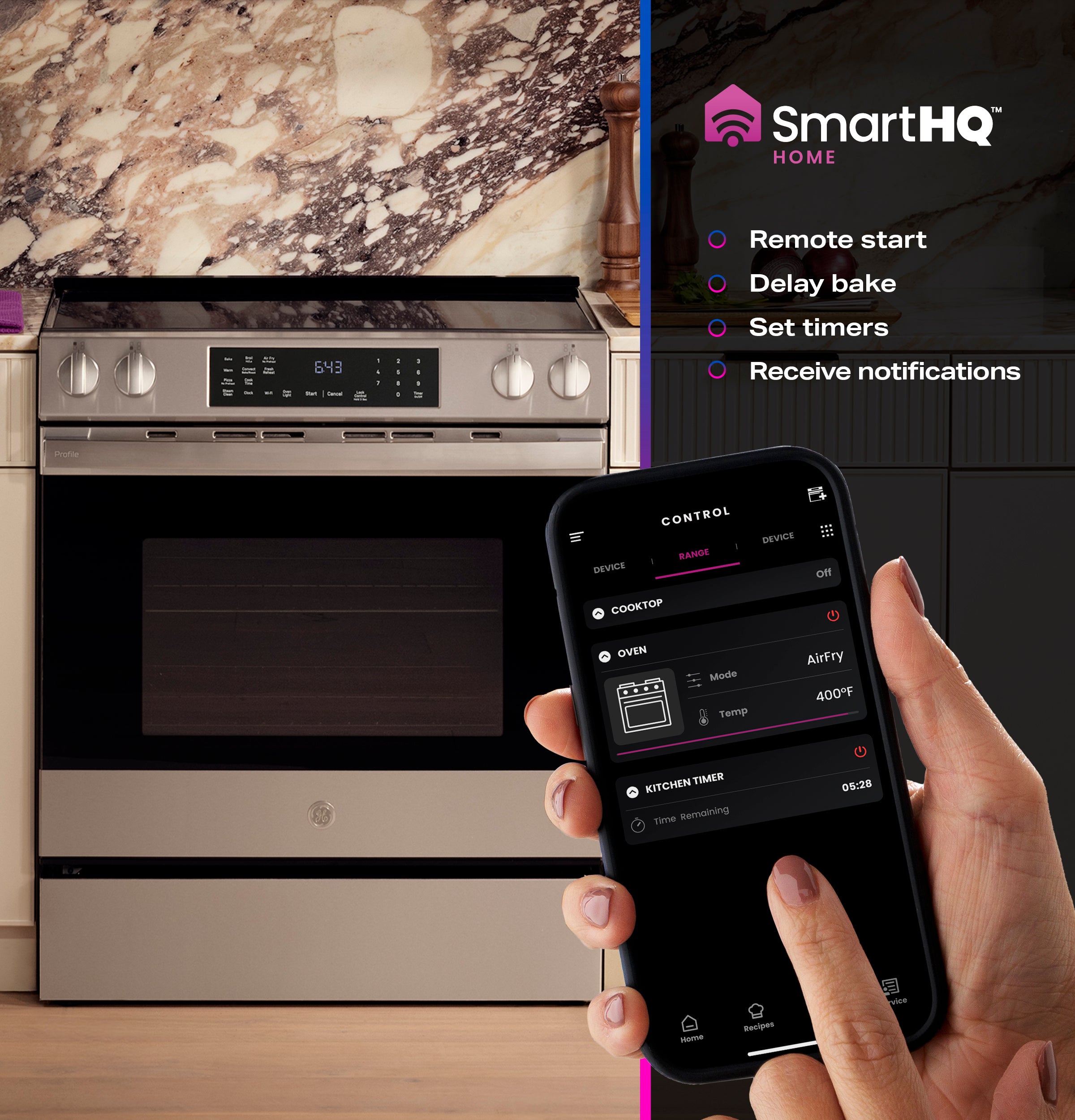 GE PROFILE STAINLESS ELECTRIC SLIDE-IN RANGE WITH INDUCTION, CONVECTION, AND AIR FRY - Pearl Silver|Black - Ranges - Additional View 16