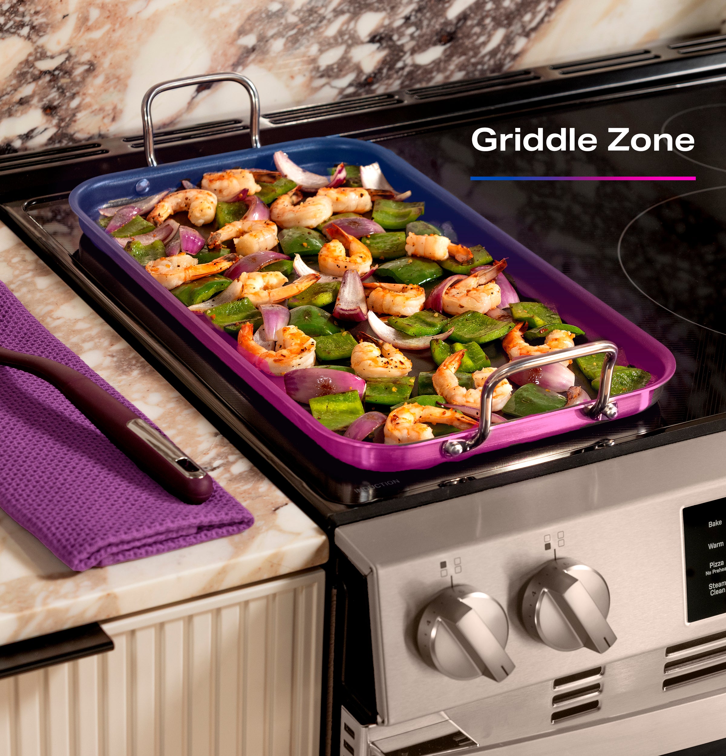 GE PROFILE STAINLESS ELECTRIC SLIDE-IN RANGE WITH INDUCTION, CONVECTION, AND AIR FRY - Pearl Silver|Black - Ranges - Additional View 18