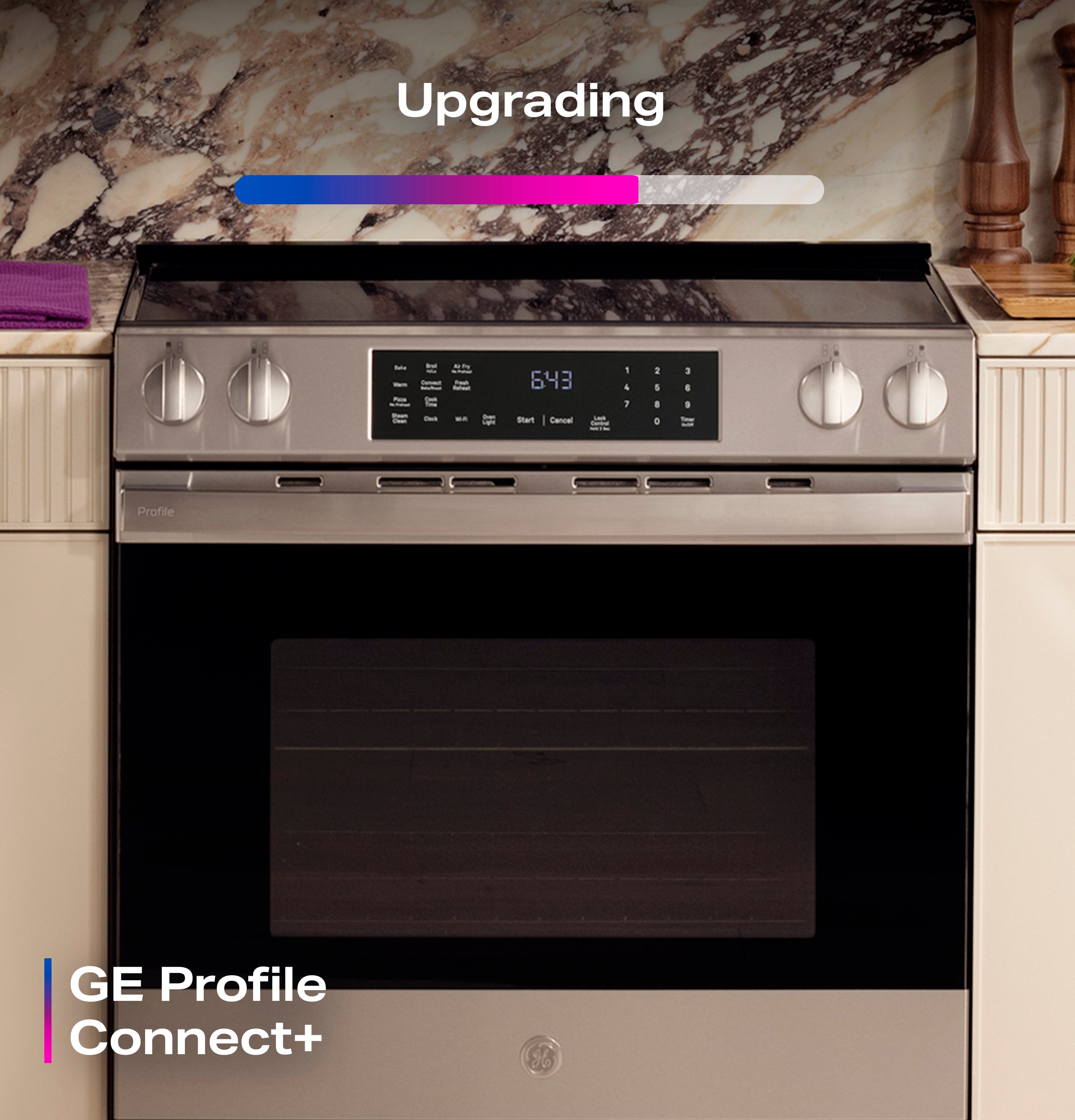 GE PROFILE STAINLESS ELECTRIC SLIDE-IN RANGE WITH INDUCTION, CONVECTION, AND AIR FRY - Pearl Silver|Black - Ranges - Additional View 23