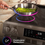 GE PROFILE STAINLESS ELECTRIC SLIDE-IN RANGE WITH INDUCTION, CONVECTION, AND AIR FRY - Pearl Silver|Black - Ranges - Additional View 24