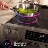 GE PROFILE STAINLESS ELECTRIC SLIDE-IN RANGE WITH INDUCTION, CONVECTION, AND AIR FRY - Pearl Silver|Black - Ranges - Additional View 24