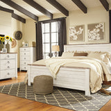 Ashley Furniture - Willowton King Panel Bed - Whitewash - Beige Wood - Beds - Additional View 2