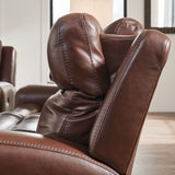Ashley Furniture - MOMENTUM MAHOGANY LEATHER 2P POWER SOFA - Dark Brown Leather Match - Sofas - Additional View 4