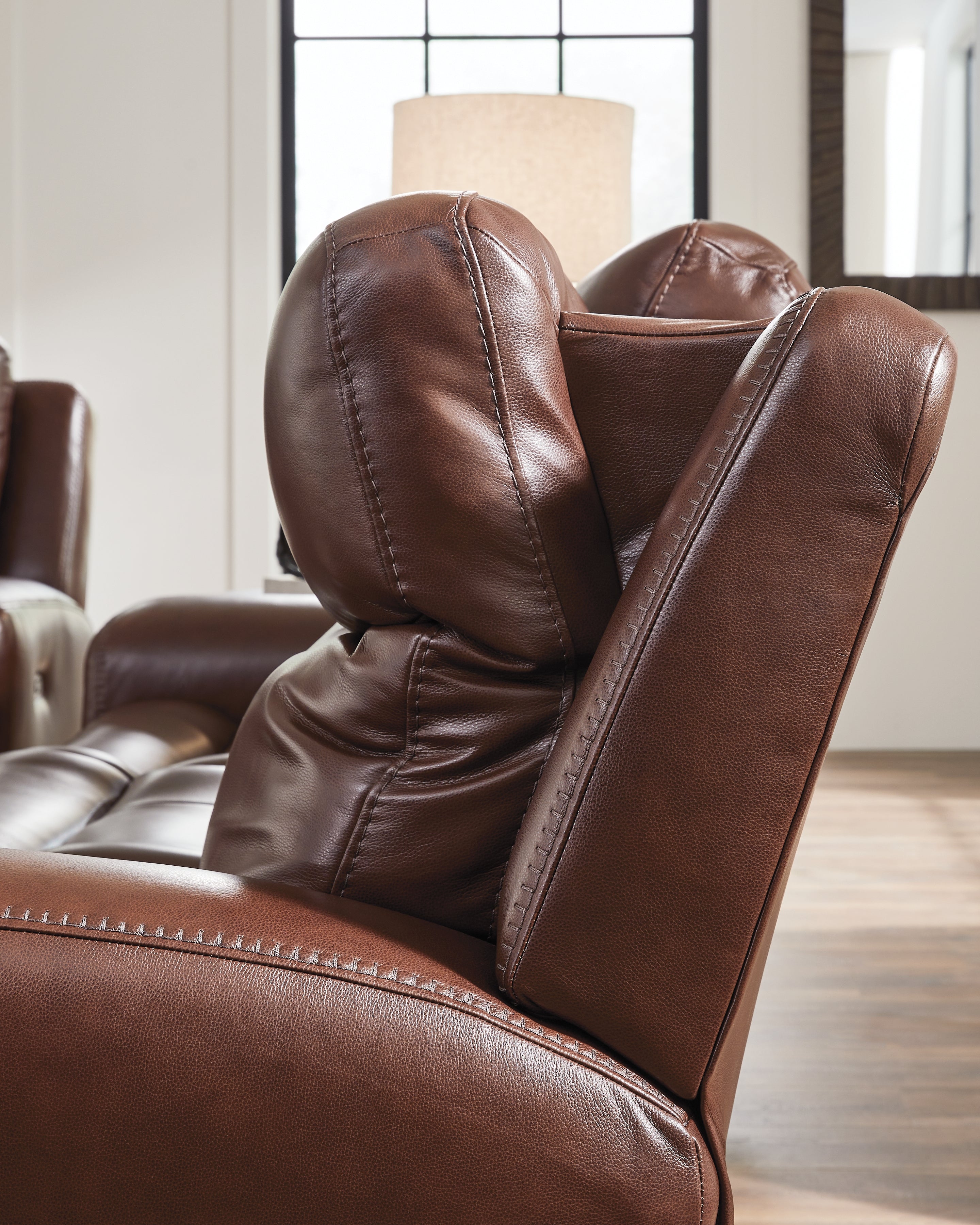 Ashley Furniture - MOMENTUM MAHOGANY LEATHER 2P POWER SOFA - Dark Brown Leather Match - Sofas - Additional View 4