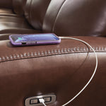 Ashley Furniture - MOMENTUM MAHOGANY LEATHER 2P POWER SOFA - Dark Brown Leather Match - Sofas - Additional View 5