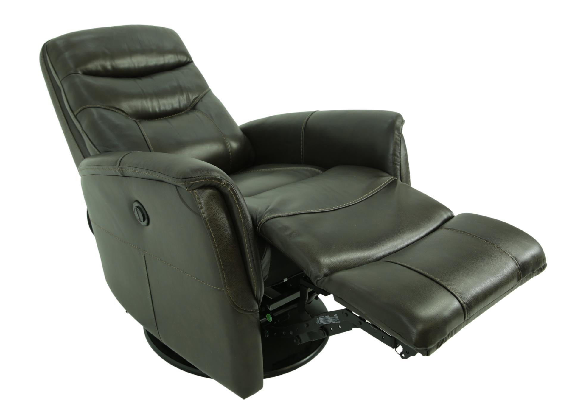 Antonio Leather Power Swivel Recliner - Espresso - Additional View 2