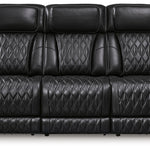 Ashley Furniture - Boyington Power Sofa With Massage, Heat, And Led Lighting - Black - Leather Match - Sofas