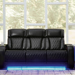 Ashley Furniture - Boyington Power Sofa With Massage, Heat, And Led Lighting - Black - Leather Match - Sofas - Additional View 1