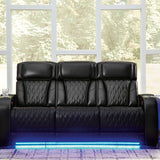 Ashley Furniture - Boyington Power Sofa With Massage, Heat, And Led Lighting - Black - Leather Match - Sofas - Additional View 1